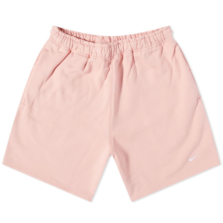 Photo: Nike NRG Solo Swoosh Fleece Short in Bleached Coral/White