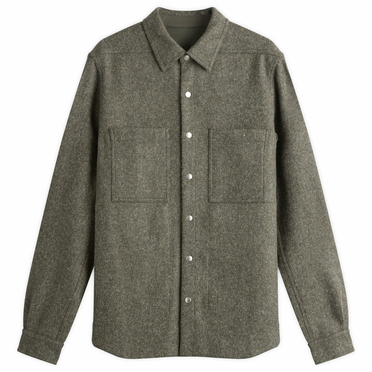 Rick Owens Wool OVERSIZED OUTERSHIRT ウール Rick Owens Outershirt Wool Melton Black – LESS 17