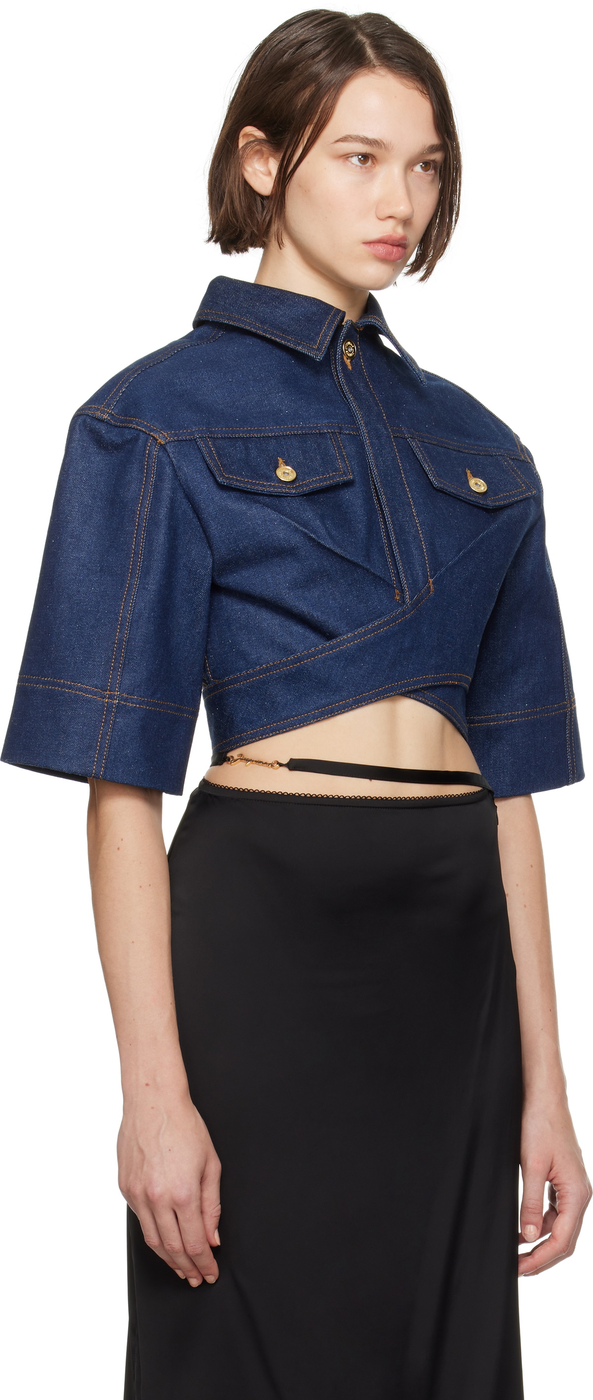JACQUEMUS LA CASA ネイビー デニムジャケット JACQUEMUS Navy La Casa 'Le haut de-Nîmes' Denim Shirt Jacquemus