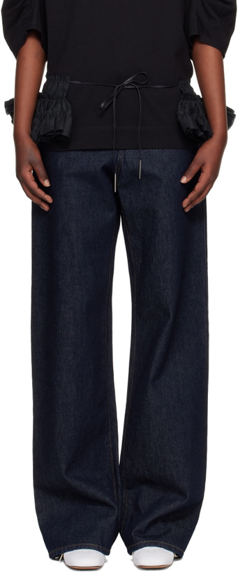 Photo: Dries Van Noten Black Ruffled Cotton Waist Belt
