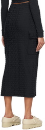 SUNNEI Navy Overlapped Midi Skirt
