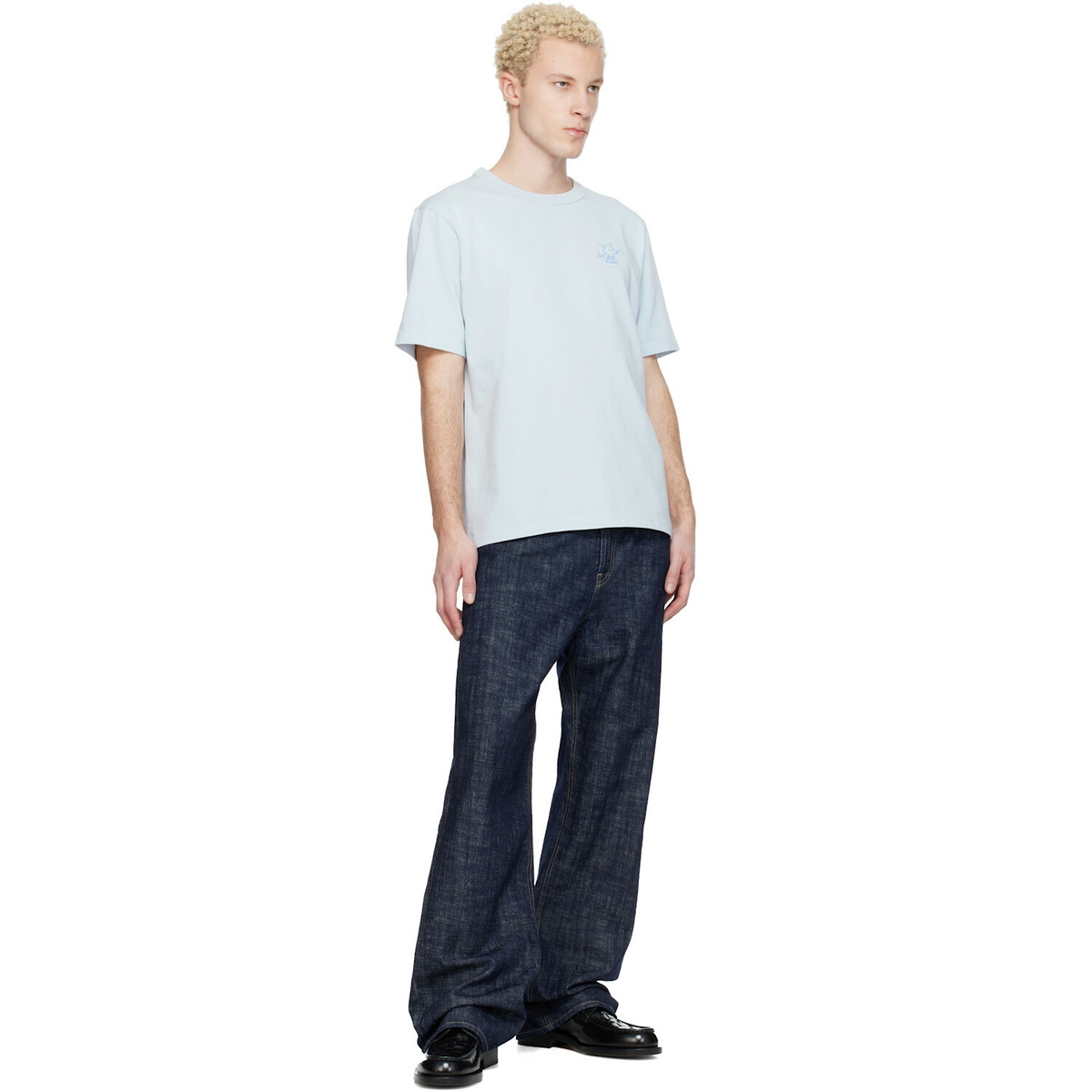 Maison Kitsuné Blue Barista Fox Relax T-shirt