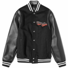 Balmain Men's 70s Logo Varsity Jacket in Black