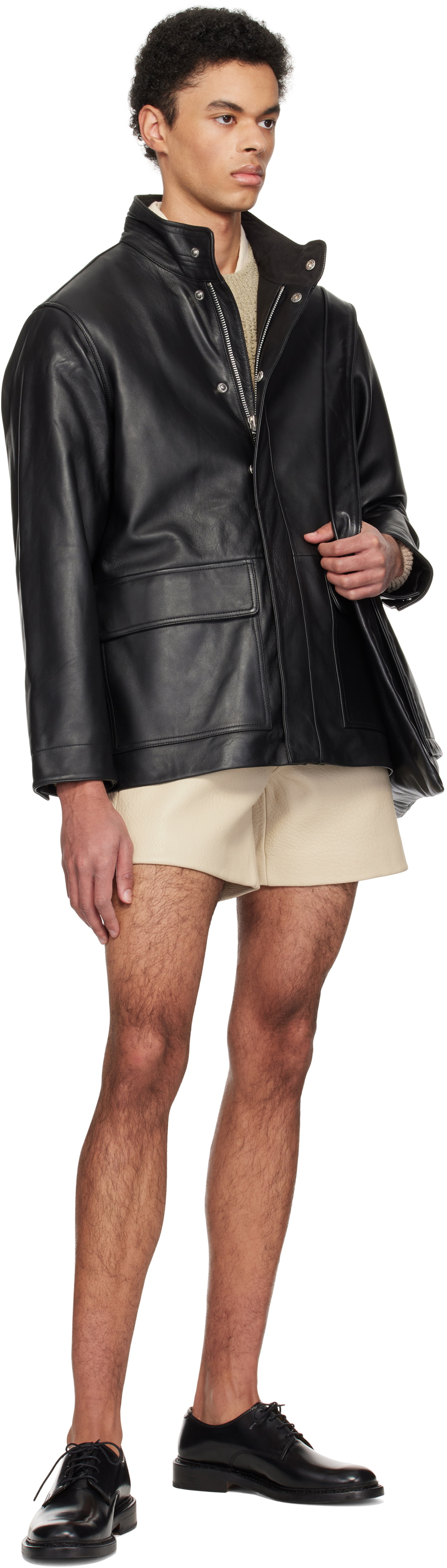 Sunflower Black Fatigue Leather Jacket Sunflower