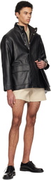Sunflower Black Fatigue Leather Jacket