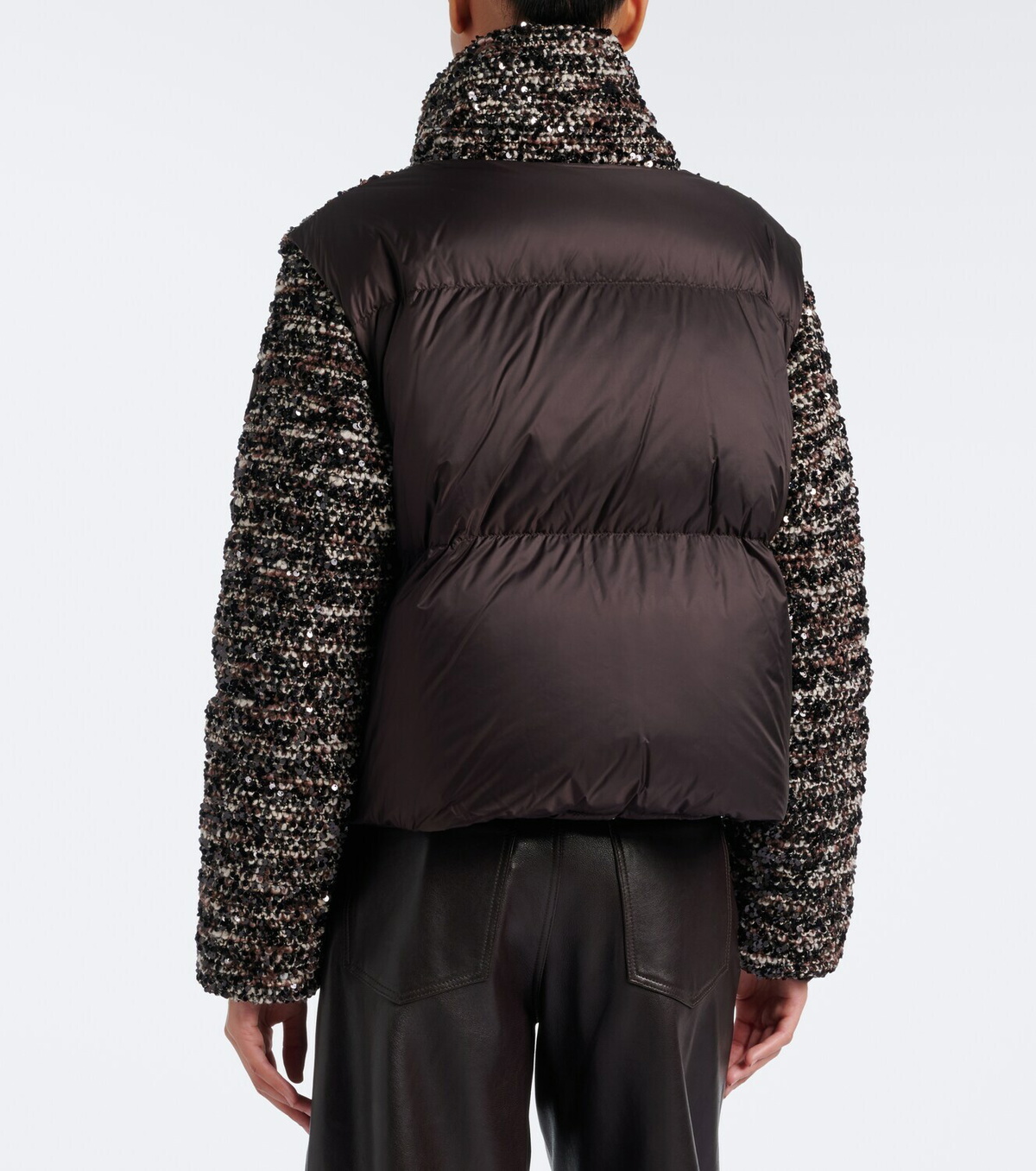 Moncler Poetique sequined bouclé down jacket