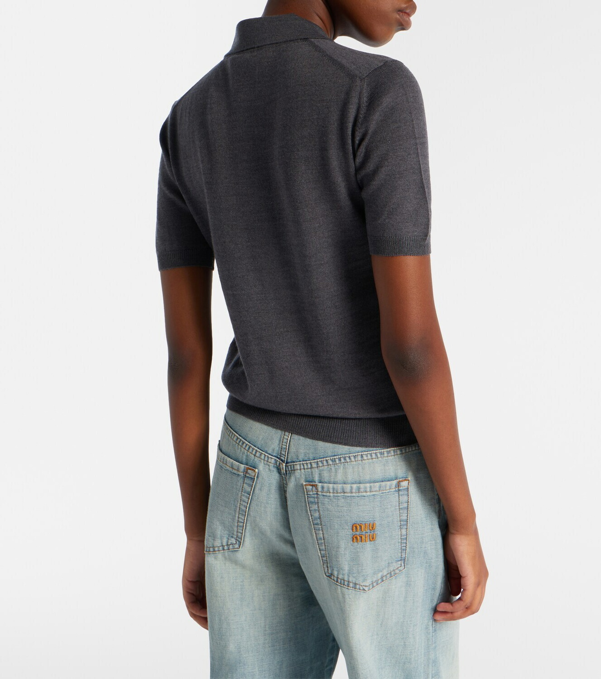 Miu Miu Logo wool polo sweater