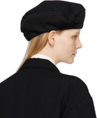 Y's Black Wool Beret