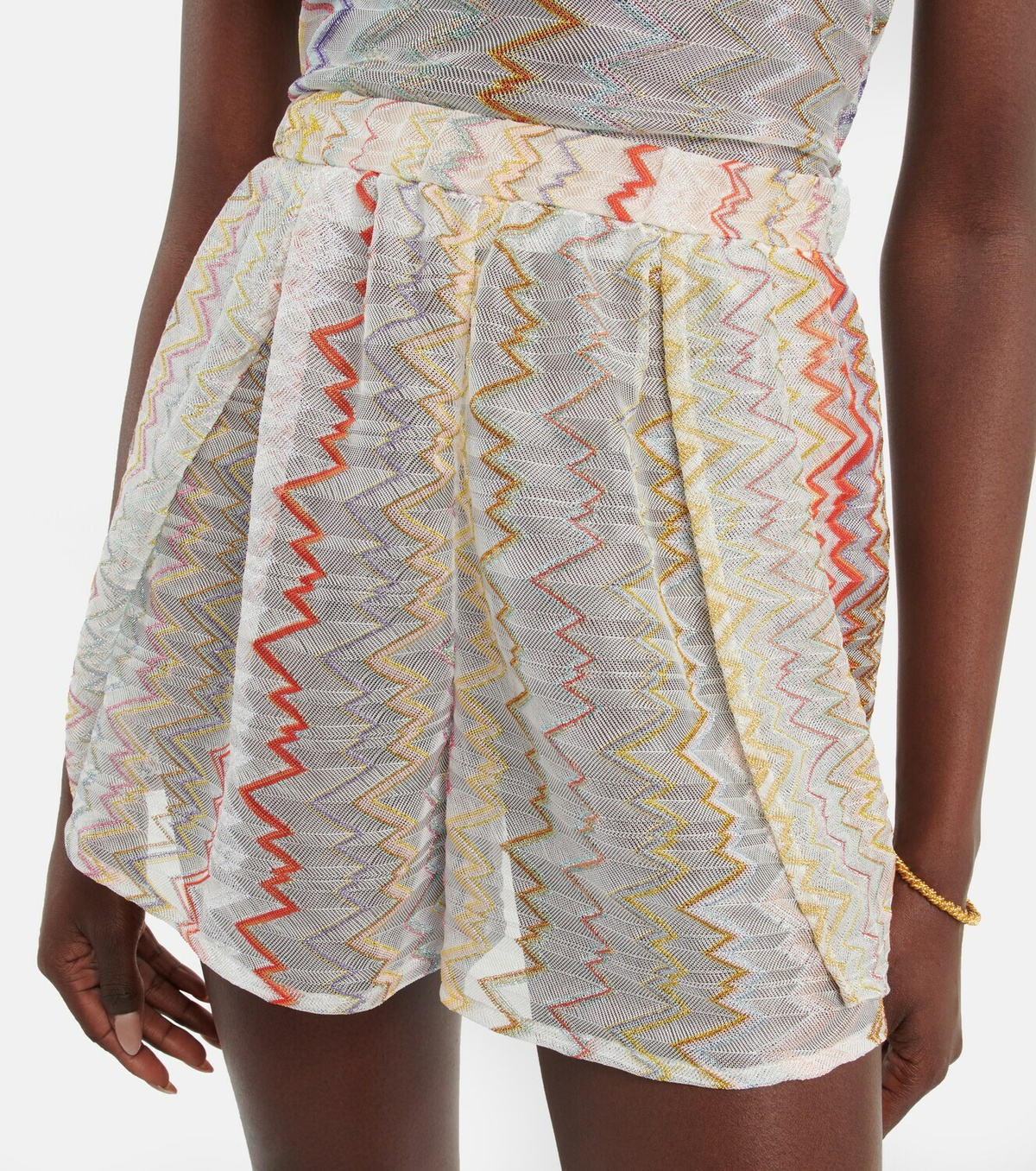 Missoni Mare Printed high-rise wide-leg shorts