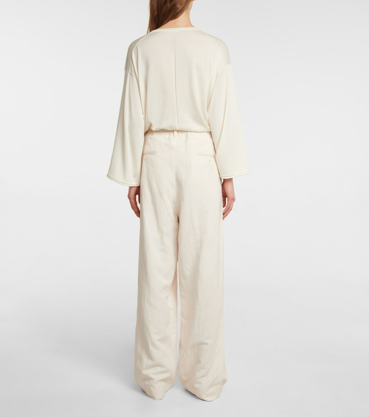 The Row Dandy silk and linen wide leg pants The Row