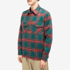 Portuguese Flannel Men's Morgs Overshirt in Green Tartan