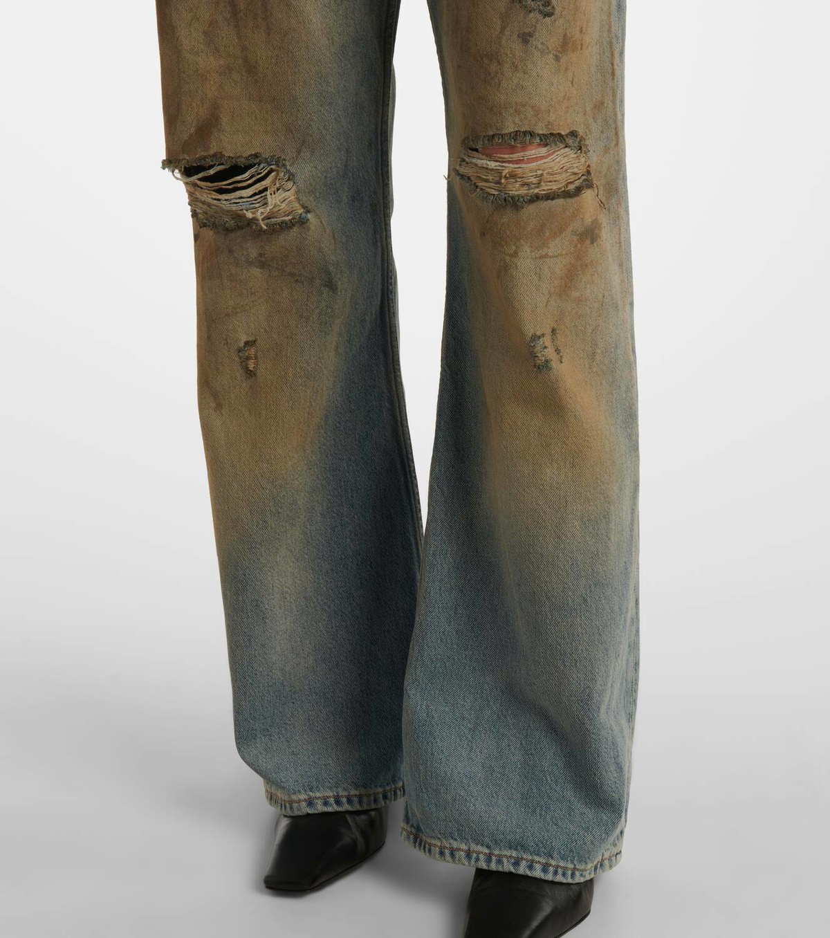 Acne Studios Penicillin distressed mid-rise wide-leg jeans