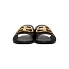 Balenciaga Black Oval BB Flat Sandals