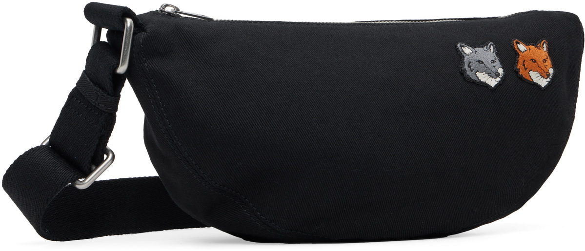 Maison Kitsuné Black Double Fox Head Bag