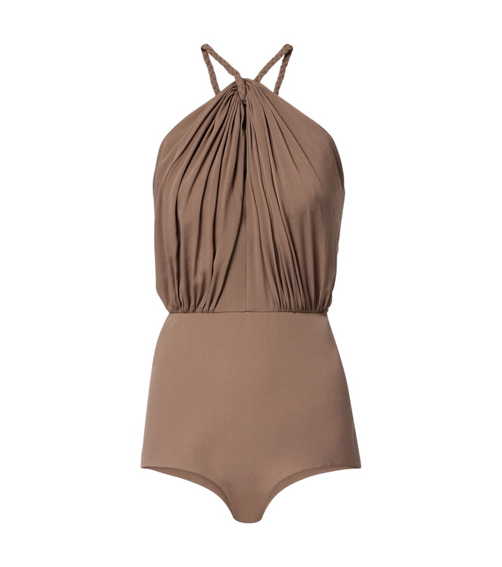 Photo: Elie Saab Gathered silk georgette bodysuit