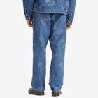 MASTERMIND WORLD Men's Monogram Straight Denim Pants in Blue