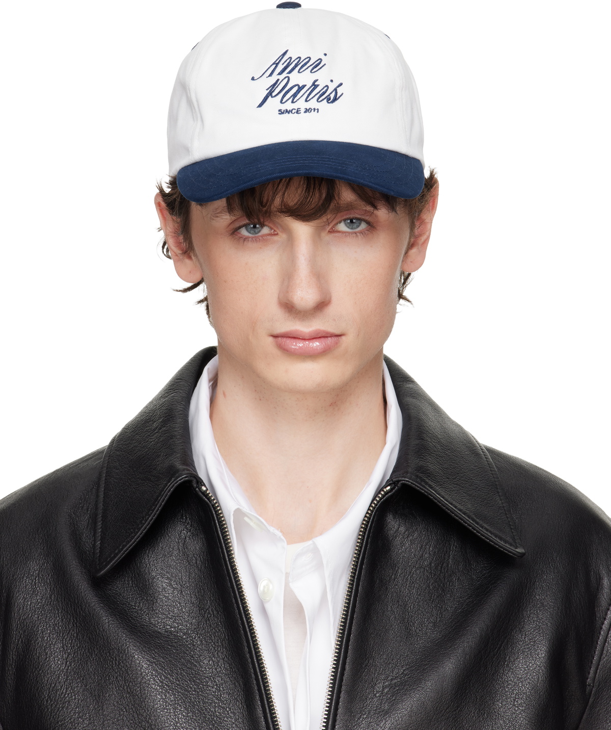 AMI Paris Men's Fine Corduroy Velvet Cap in Anthracite AMI
