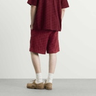 Drôle de Monsieur Men's Monogram Shorts in Wine