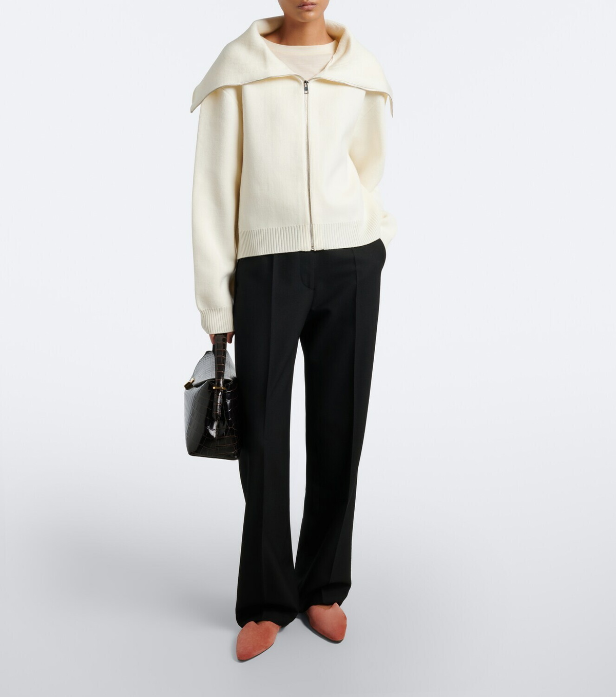 Róhe Wool zip-up sweater