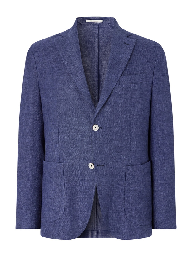 Photo: Eleventy - Stretch-Linen, Wool and Silk-Blend Suit Jacket - Blue