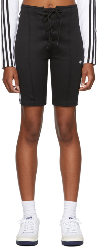 Photo: adidas Originals Black Laced High-Waisted Shorts