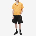 Bode Men's Sunflower Lace Short Sleeve Shirt in Golden