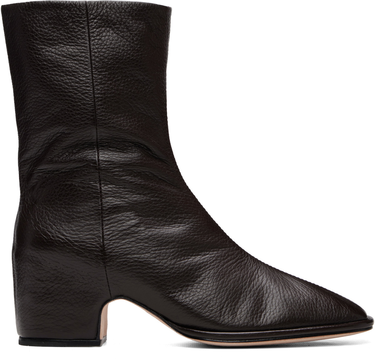 Lauren Manoogian Brown Square Arch Ankle Boots