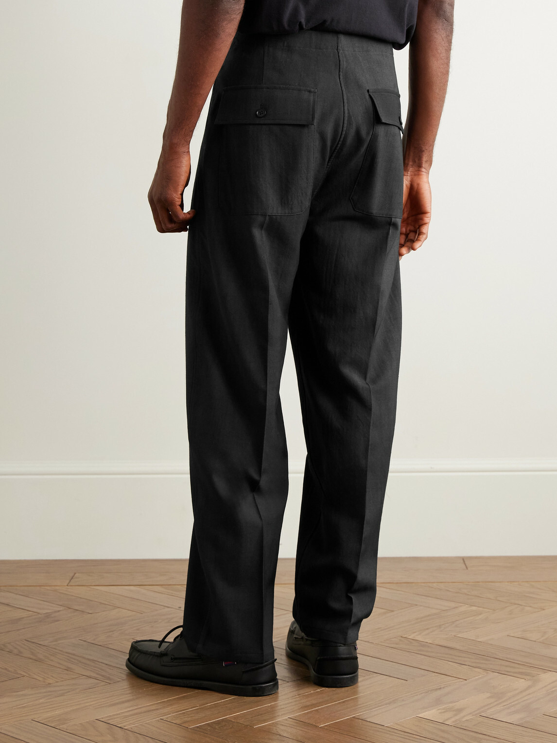 Kaptain Sunshine - Straight-Leg Wool-Twill Drawstring Suit Trousers - Gray
