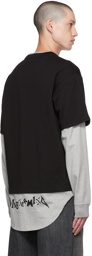 mastermind WORLD Black & Gray Layered Long Sleeve T-Shirt