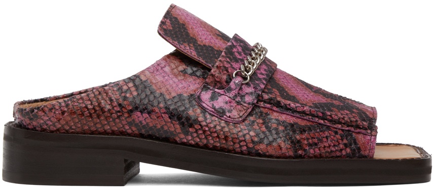 Photo: Martine Rose Pink Snake Open Toe Loafers
