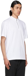 HELIOT EMIL White Mock Neck Zip T-Shirt