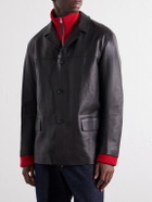YOKE - Panelled Leather Jacket - Black