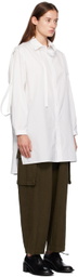 Y's White Open Tab Shirt