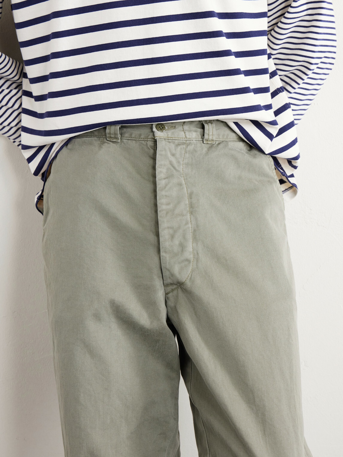 Remi Relief - Straight-Leg Cotton Trousers - Green