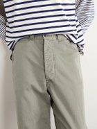 Remi Relief - Straight-Leg Cotton Trousers - Green