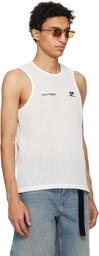 Courrèges White Printed Mesh Tank Top