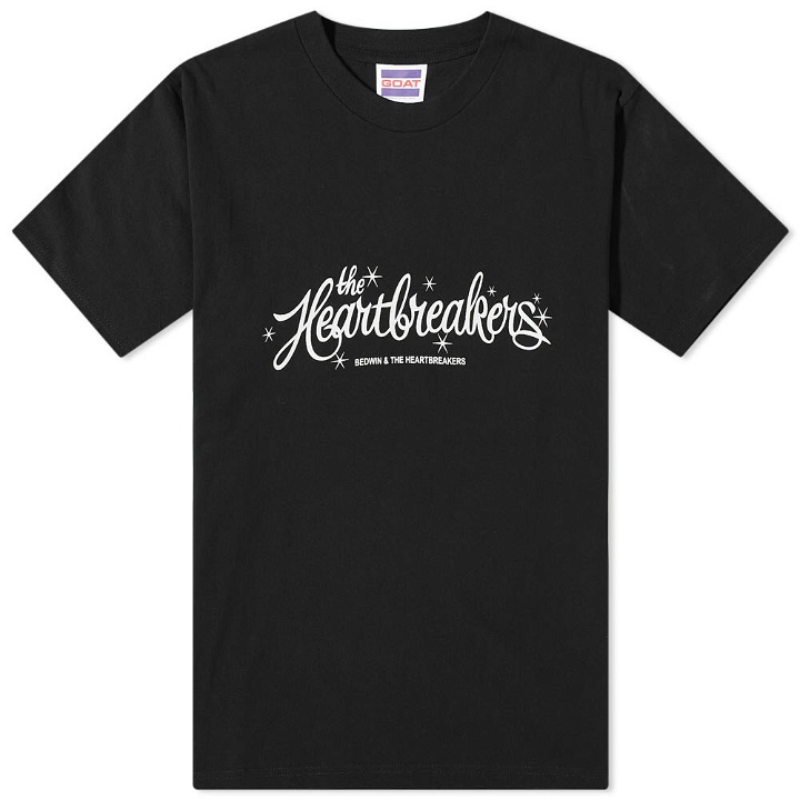Photo: Bedwin & The Heartbreakers Men's Jared Script Logo T-Shirt in Black