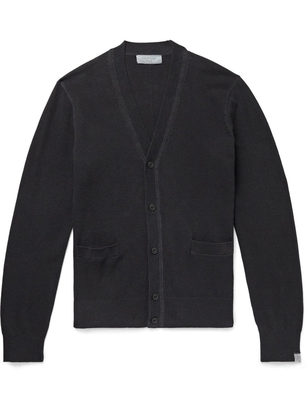 Photo: RAG & BONE - Cotton and Hemp-Blend Piqué Cardigan - Gray