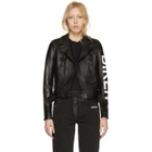 Off-White Black Leather Biker Jacket