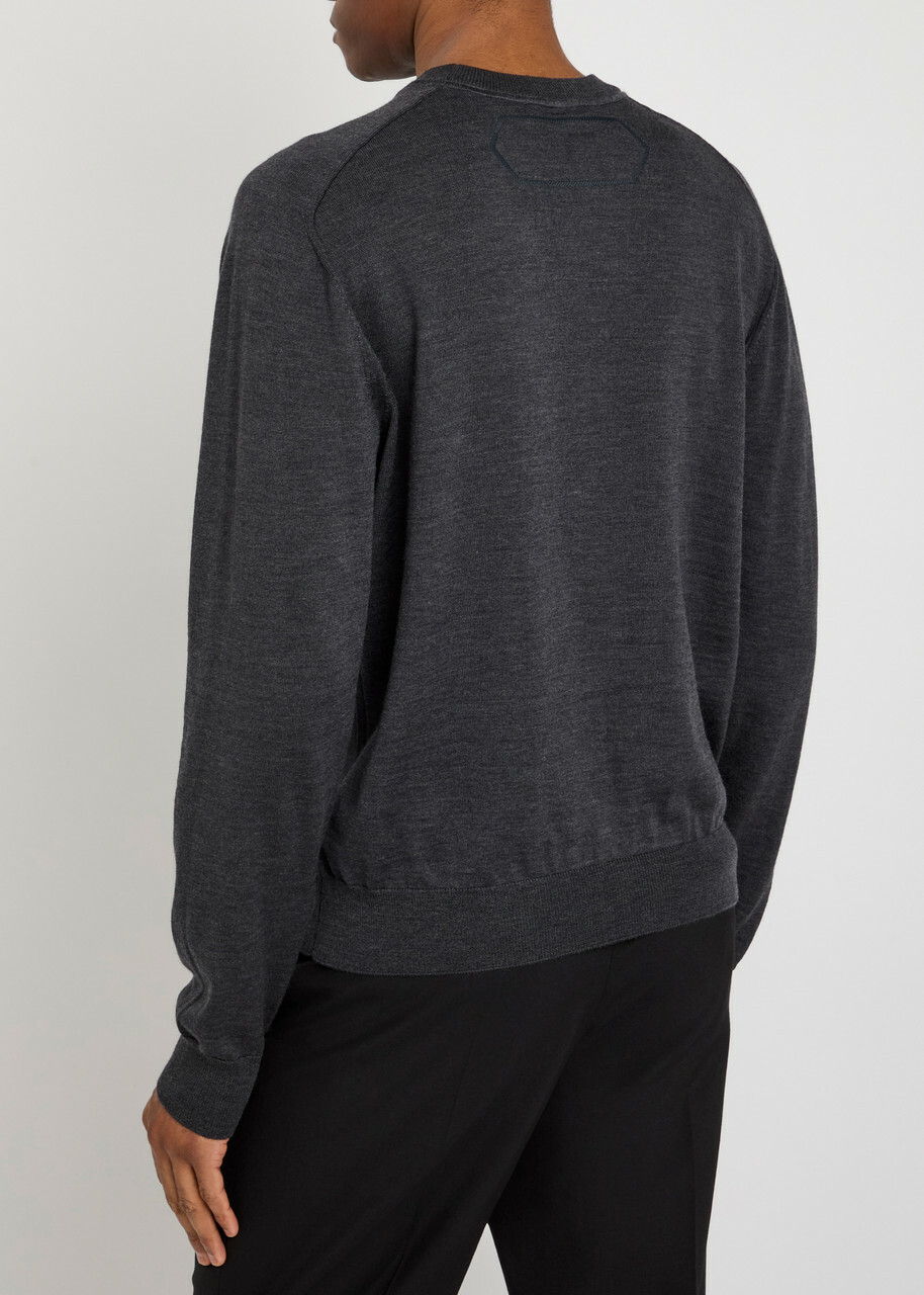 Jacquemus Le Sweater Merino Wool-blend Jumper Dark Grey