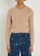 Loveshackfancy Eugenie Wool and Cashmere-blend Cardigan Light Brown