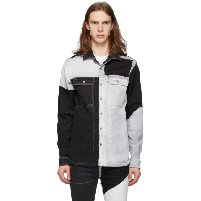 Rick Owens Drkshdw Black and Grey Denim Outer Shirt Rick Owens Drkshdw