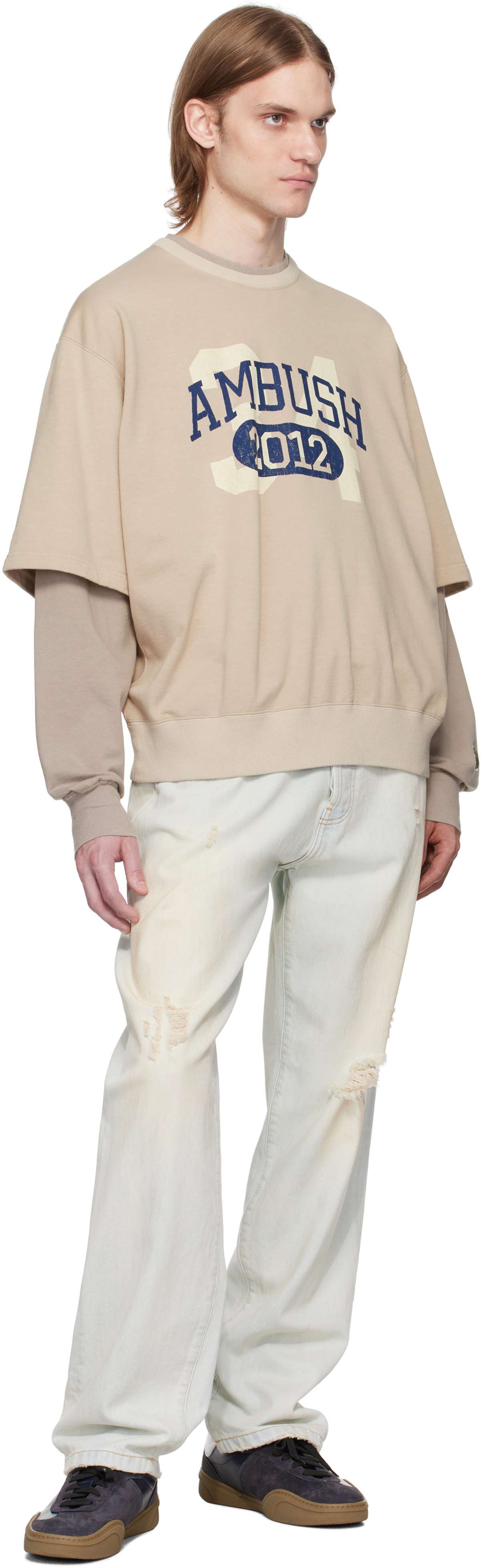 AMBUSH Beige Layered Sweatshirt