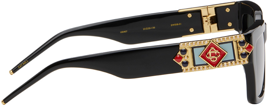 Casablanca Black Monogram Plaque Sunglasses