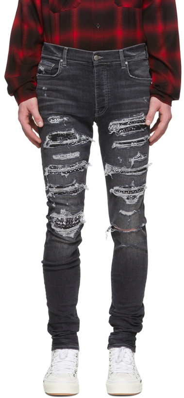 Photo: AMIRI Grey Bandana Thrasher Jeans