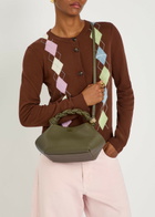Ganni Bou Small Grained Leather top Handle bag - Olive - One Size
