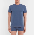 Acne Studios - Edvin Mélange Stretch-Cotton Jersey T-Shirt - Men - Blue