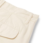Mr P. - Garment-Dyed Peached Cotton-Twill Bermuda Shorts - White