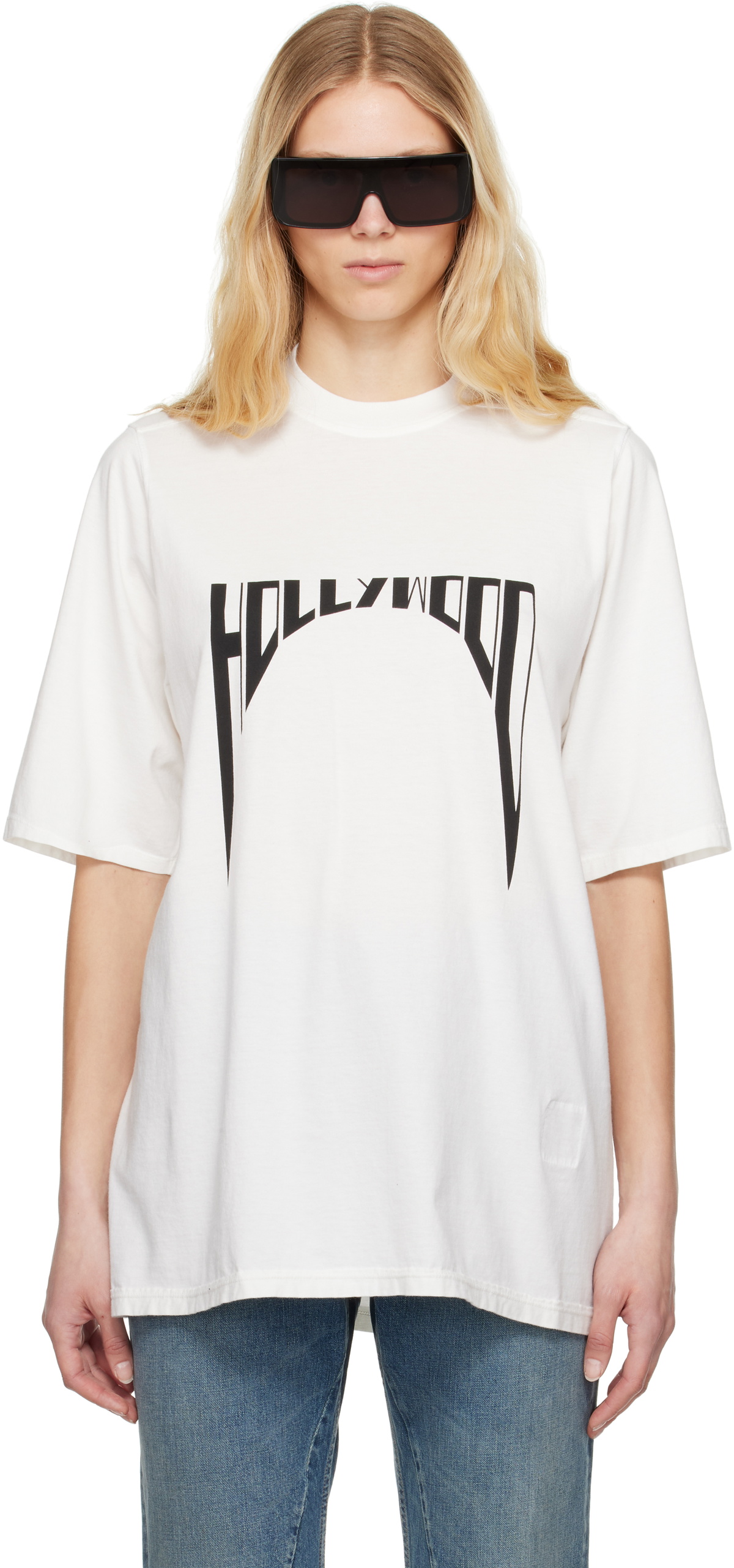 【関税込み】Rick Owens オフホワイト Hollywood T トップス Off-White Hollywood One Sleeve T-shirt by Rick Owens on Sale