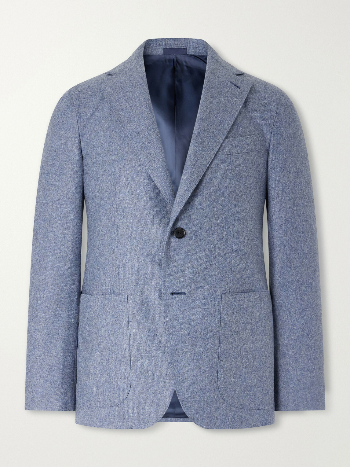 Caruso - Wool and Cashmere-Blend Flannel Suit Jacket - Blue